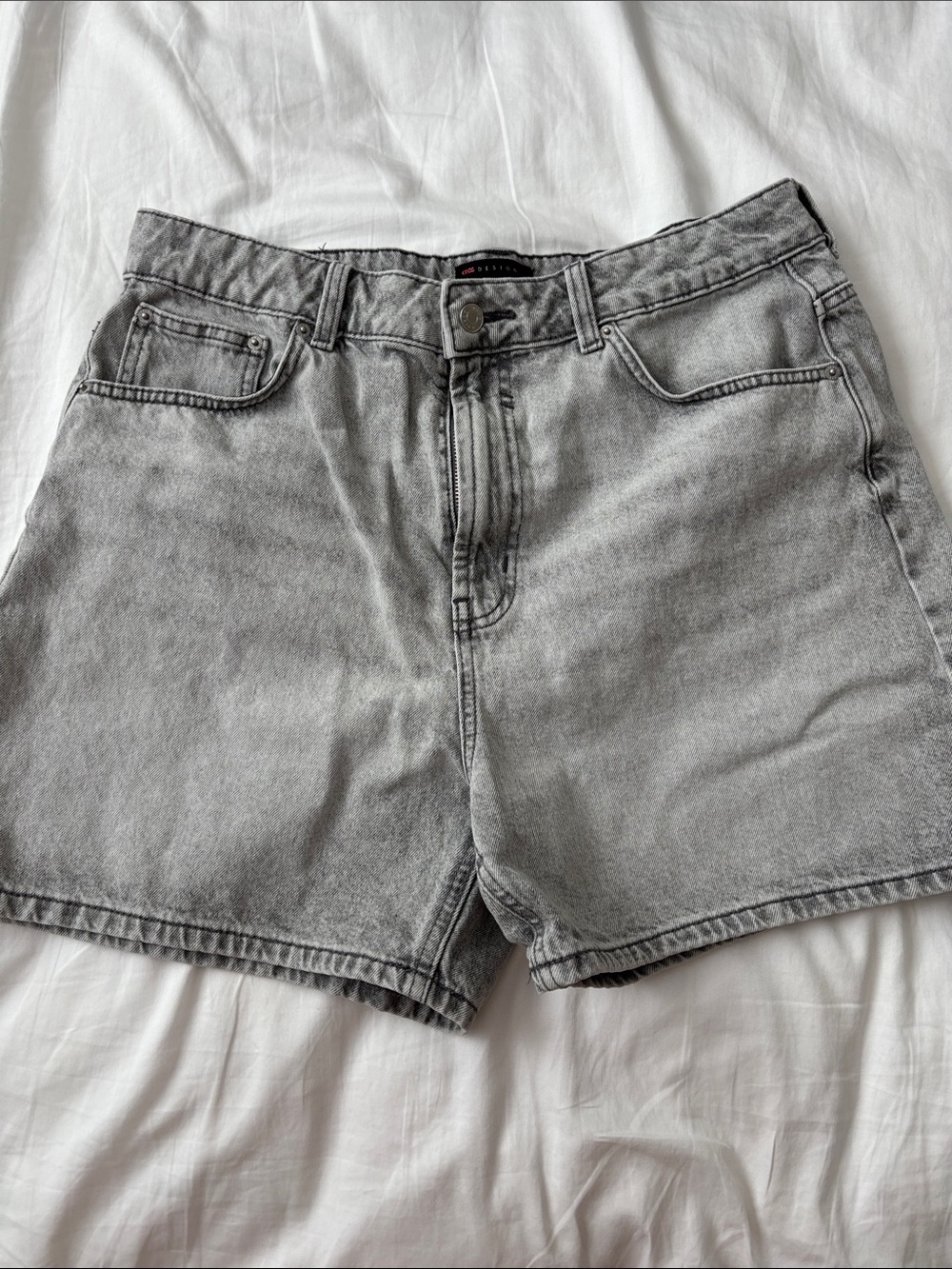 ASOS Grey Washed Denim Shorts